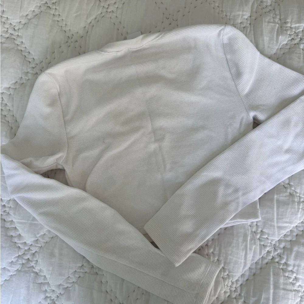 TNA Ivory Ribbed Button-Up Top - Picture 3 of 5